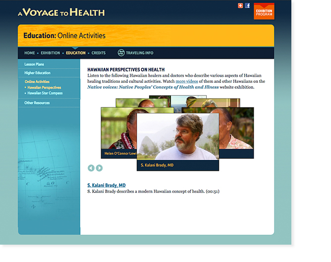 A Voyage to Health Website and Interactive NLM
