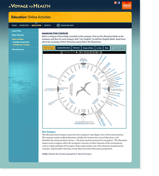 A Voyage to Health Website and Interactive NLM