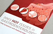 Hot topics in gastroenterology collateral print design