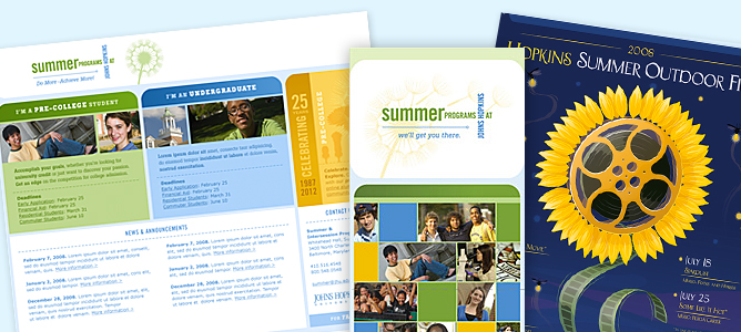 Summer and Intersession Programs at Johns Hopkins print collateral