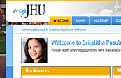 myJHU portal public facing web page
